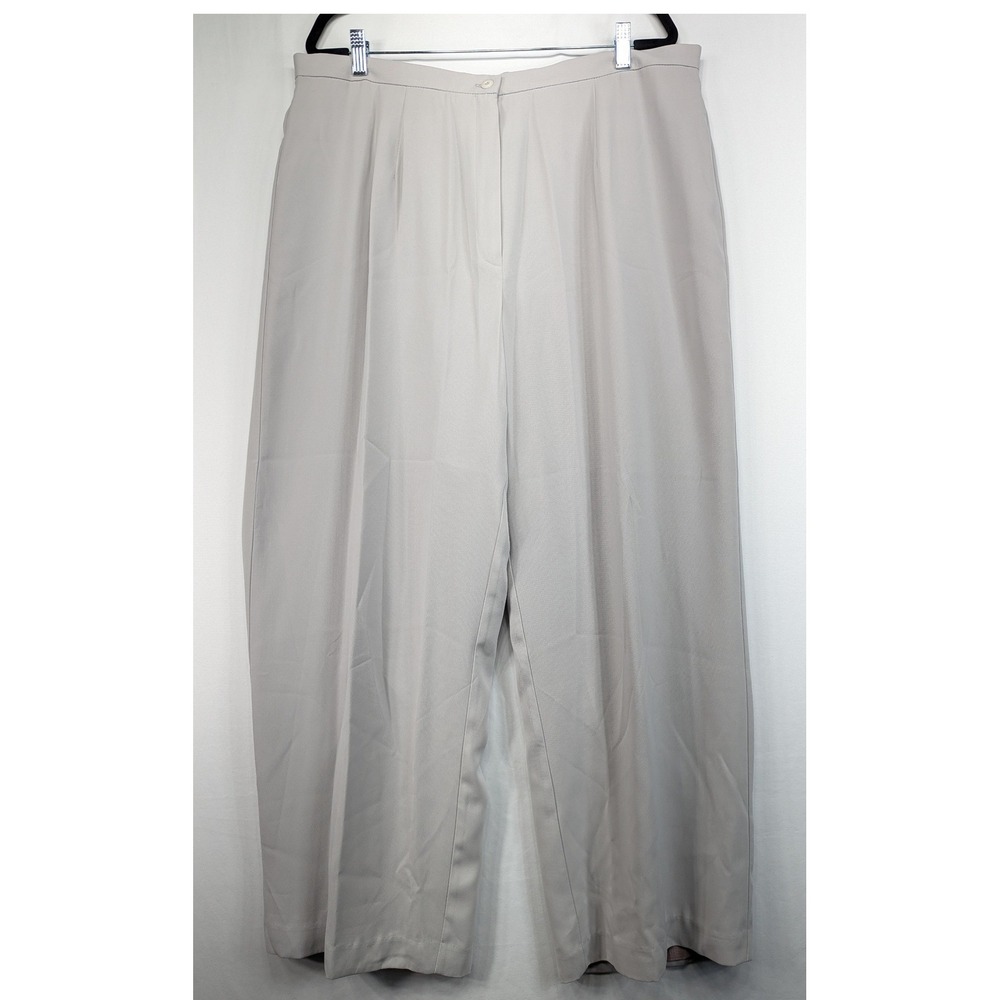 Jessica Holbrook Womens 22W Gray Pleated High Rise Wide Leg Dress Pants AS7122